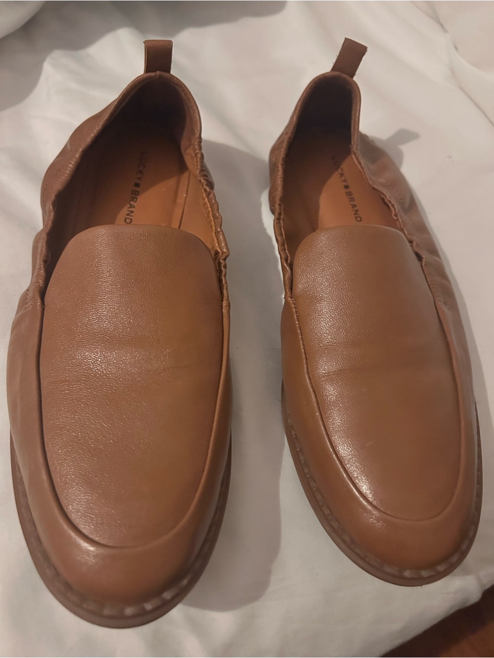 Lucky Brand Women's Tan Leather Moccasins